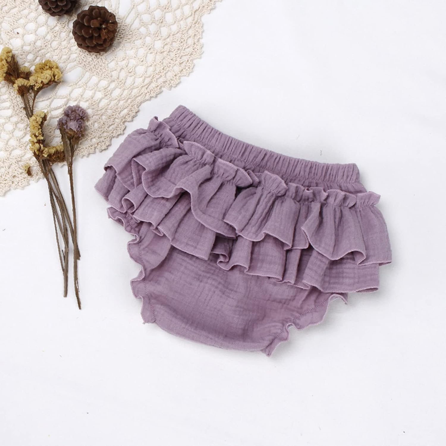 EISHOW 2-Piece Unisex Baby wipes Shorts - Cotton Blend Chiffon Triangle Pattern