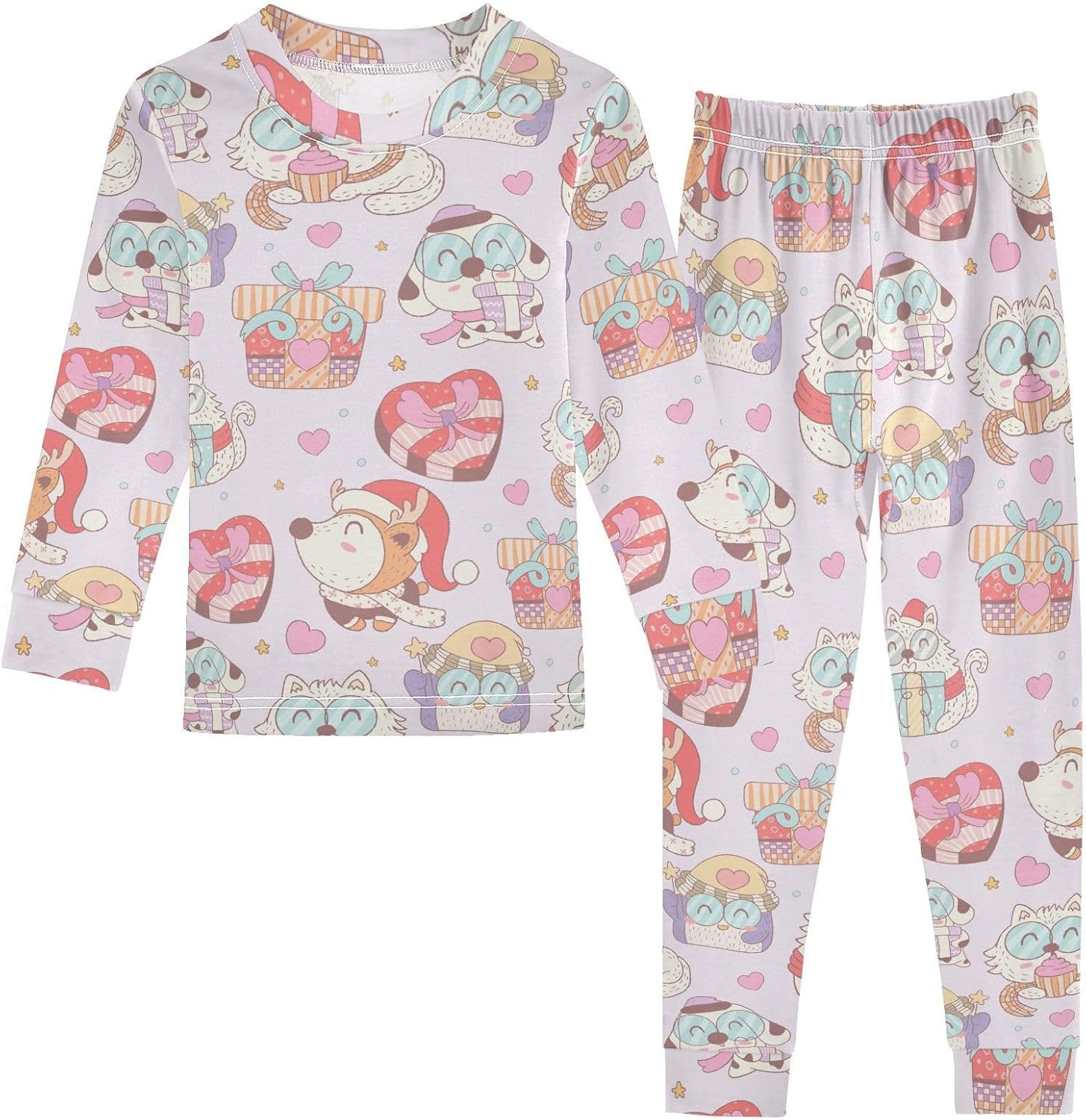WIFIU Pajama Set Long Sleeve Sleepwear for Kids 18M-8Y