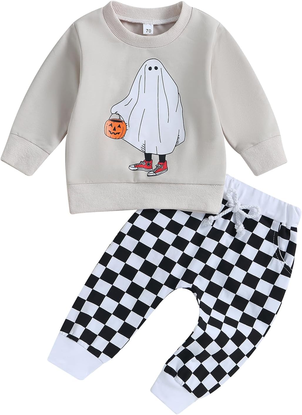 Adobabirl Toddler Halloween Outfits pumpkin patch crew sweatshirt pants set