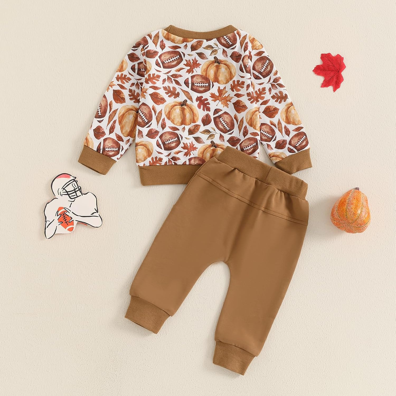 PENNSOY Halloween Toddler Boys Rugby Long Sleeve Set