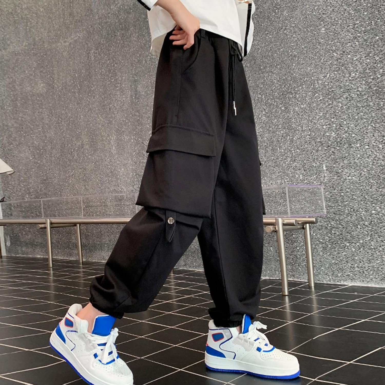 MEILONGER Girls Cargo Pants 100 Cotton Sweatpants