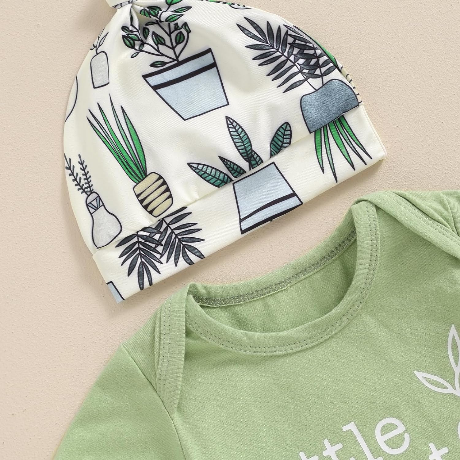 Little Sprout Short Sleeve Romper Pants Set for Newborn Boys