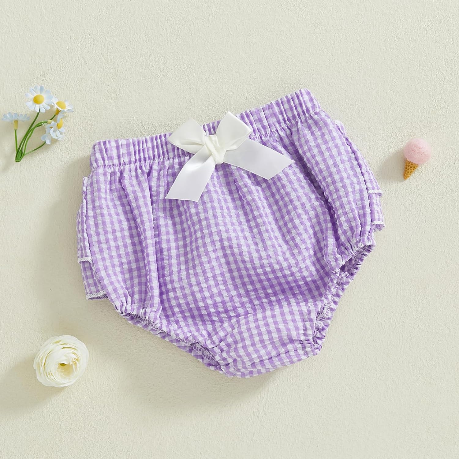 Exploded Unisex Bloomers Soft Comfy Gingham Plaid for Baby Boys Girls