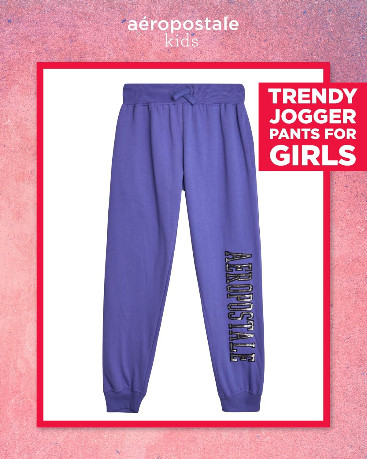 AEROPOSTALE Geometric Sequence Jogger Pants for Girls
