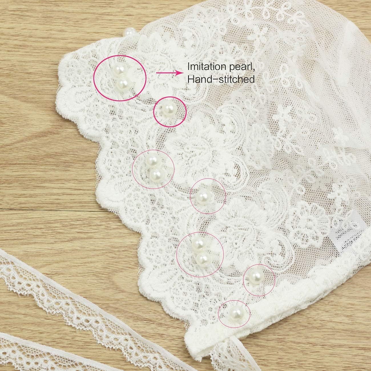 White Lace Bonnet for Baby