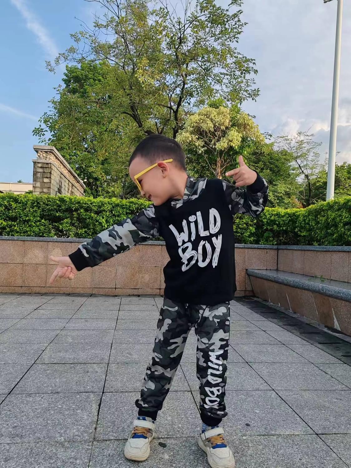 Toddler Baby Boy Fall Winter Tie-dye Hoodie Set