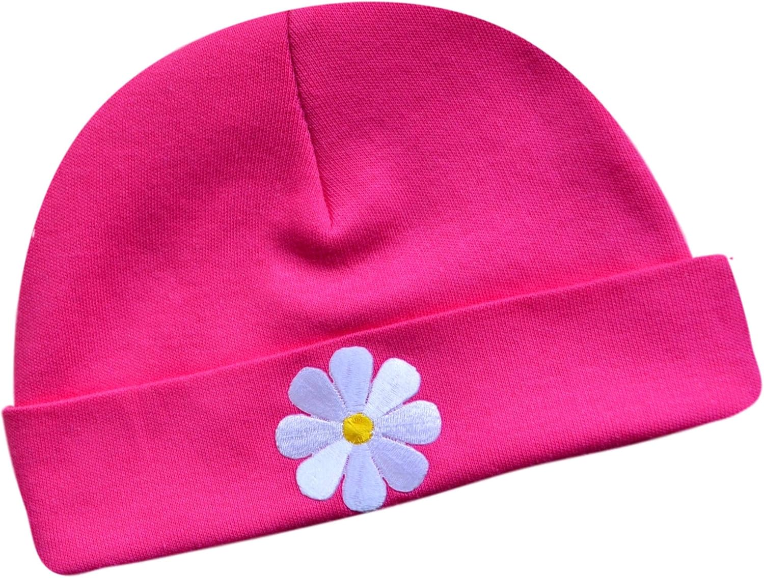 Personalized Baby Girl Bib and Matching Daisy Hat for Newborn Girls
