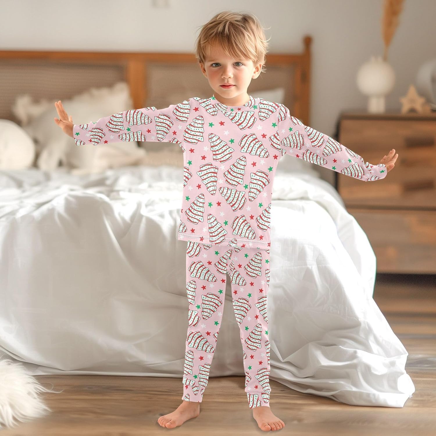WIFIU Soft Cotton Pajama Set for Kids 2 Piece