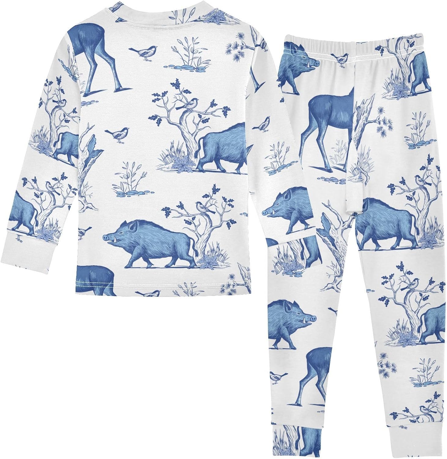 WIFIU Pajama Set Long Sleeve Top and Pants 1