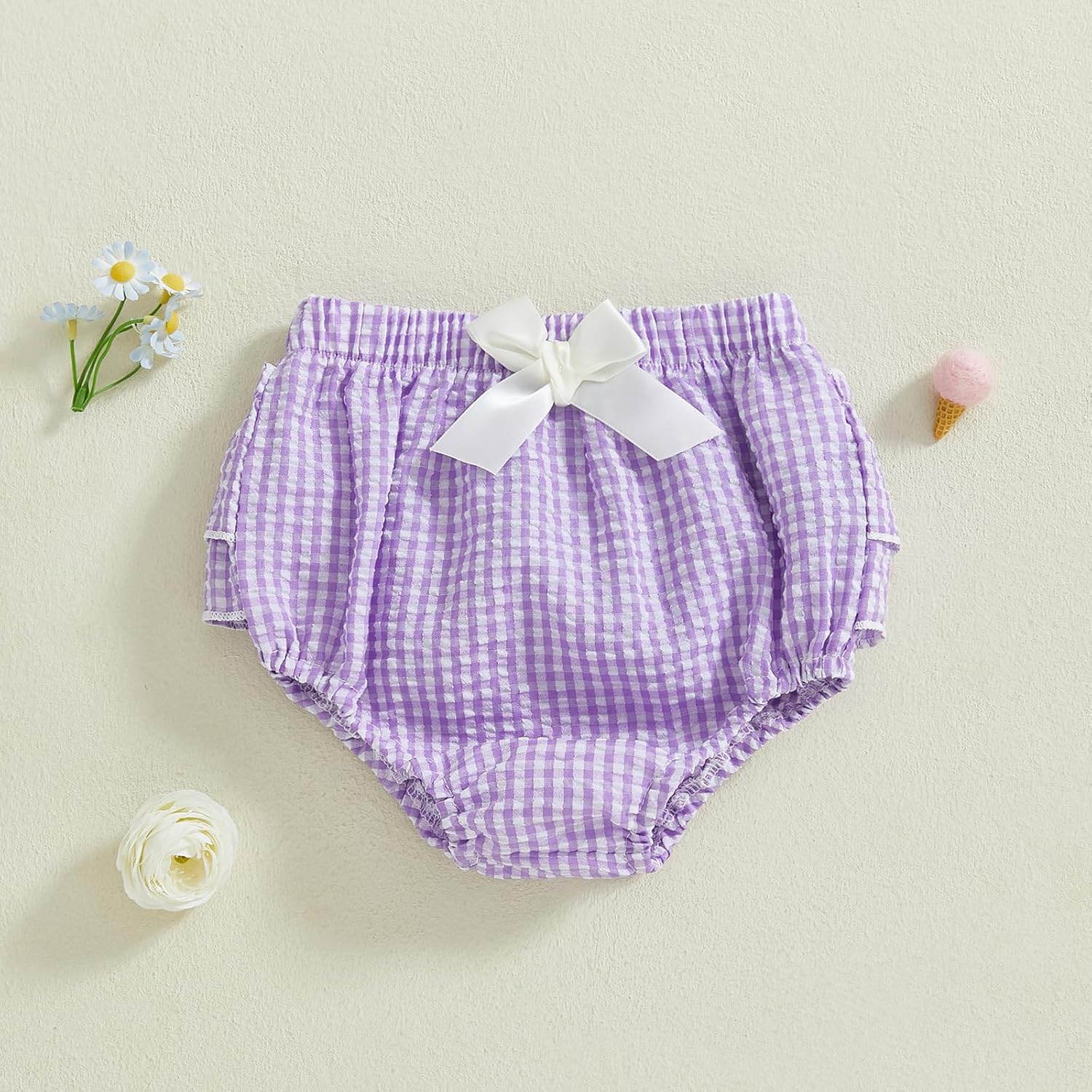 Exploded Unisex Bloomers Soft Comfy Gingham Plaid for Baby Boys Girls
