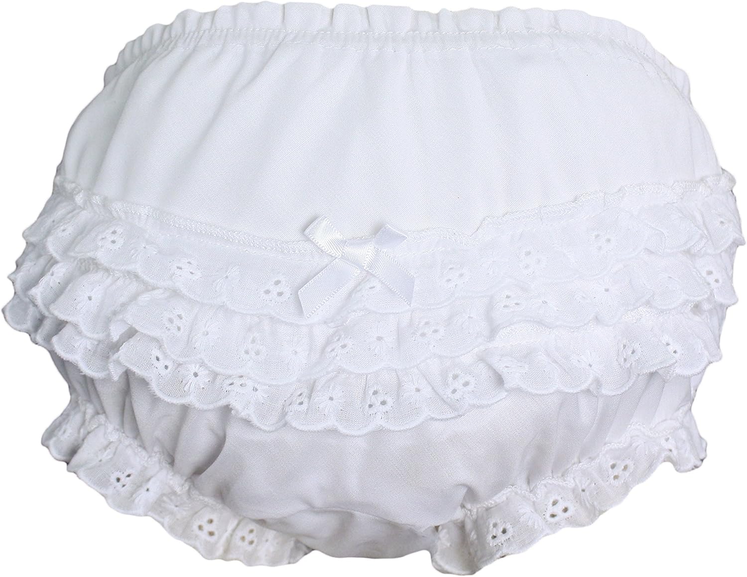 Baby Girls White Elastic Bloomer Diaper Cover