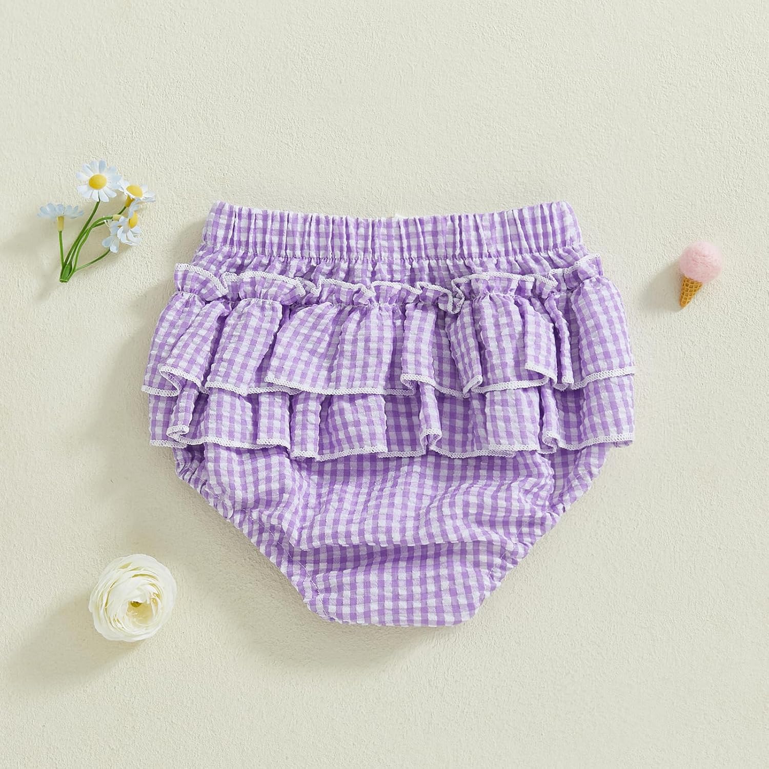 Exploded Unisex Bloomers Soft Comfy Gingham Plaid for Baby Boys Girls