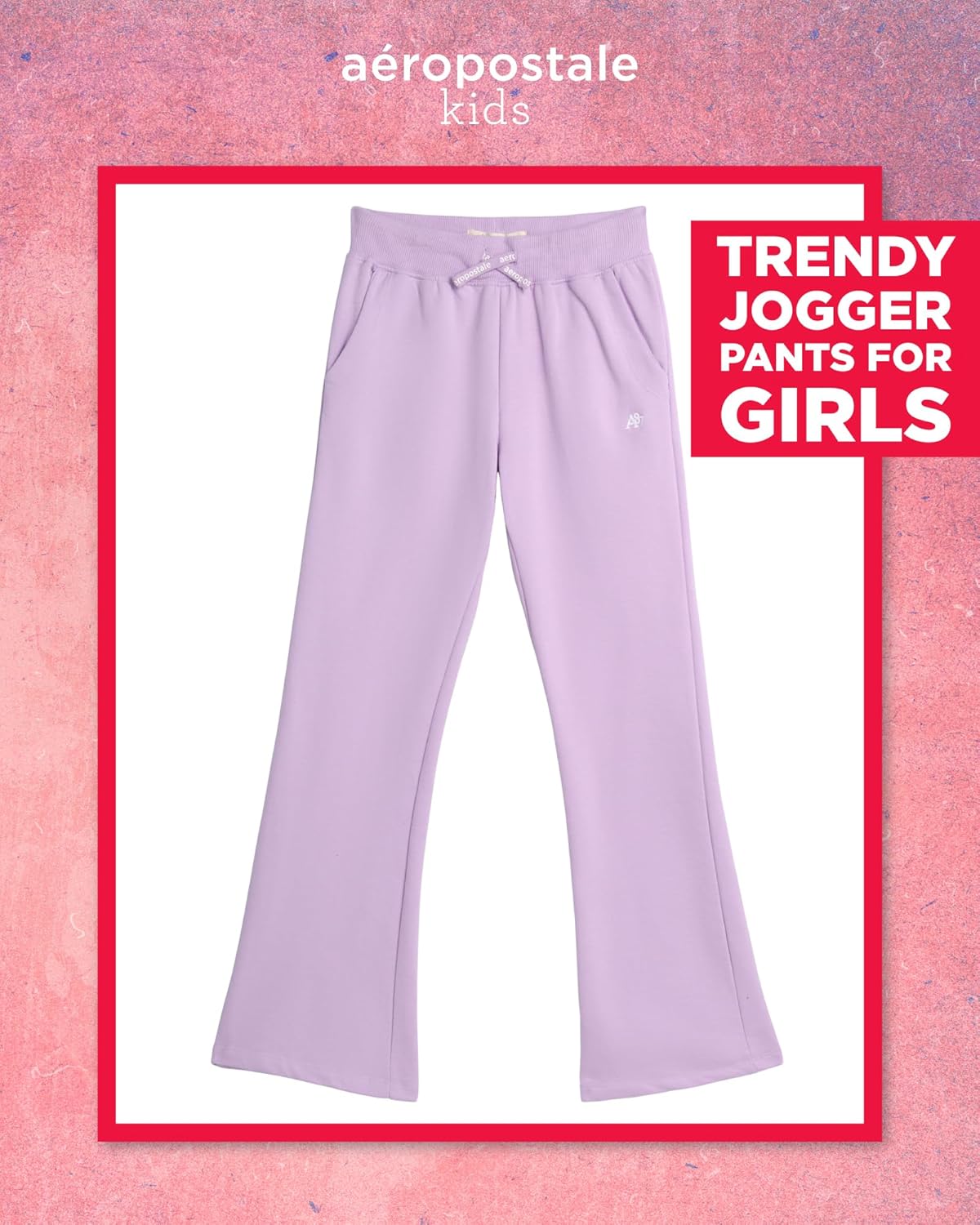 AEROPOSTALE Girls Fleece Wide-Leg Jogger Pants for Performance