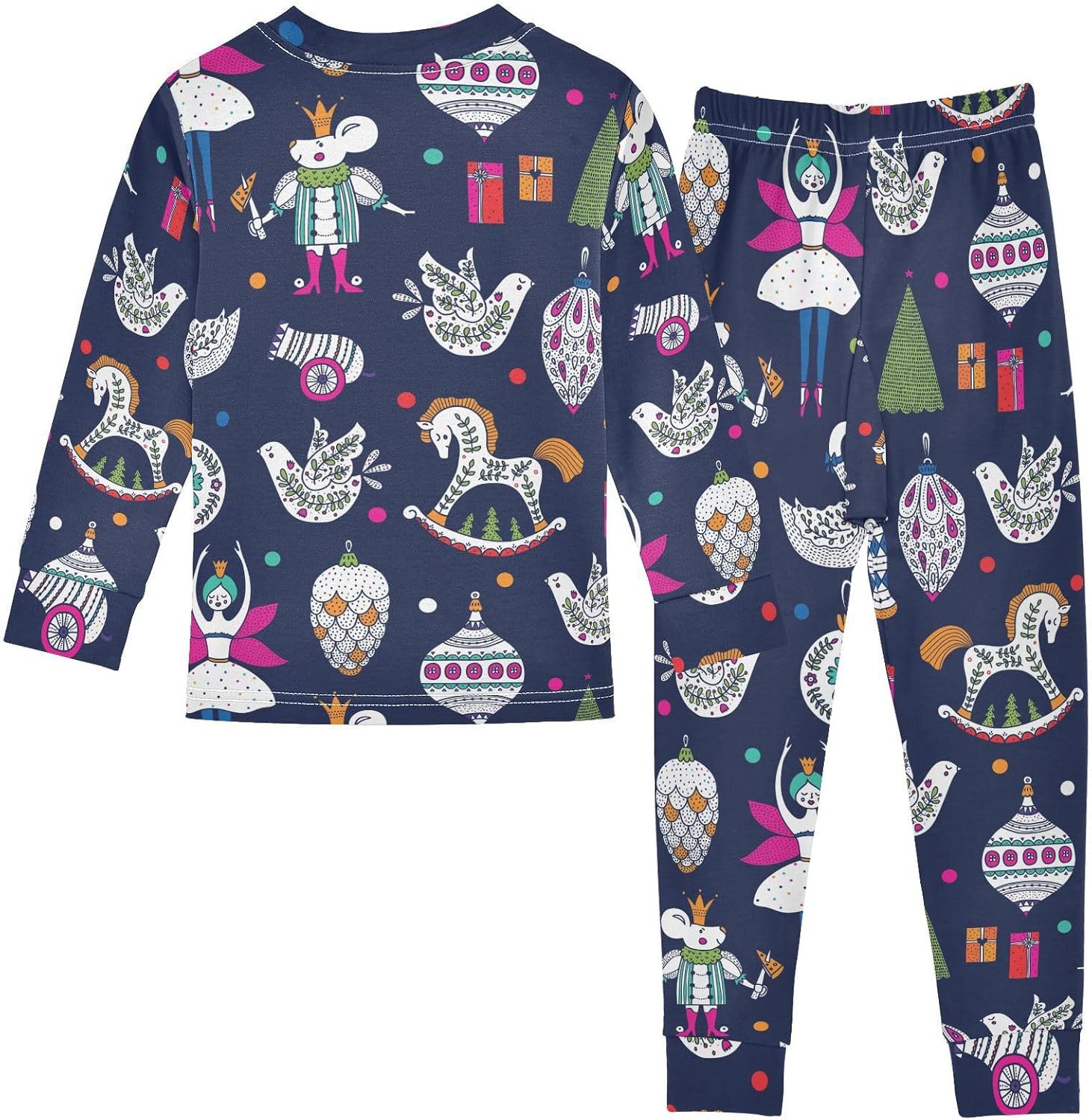 WIFIU Soft Cotton Pajama Set for Kids 18M-8Y Long Sleeve Sleepwear