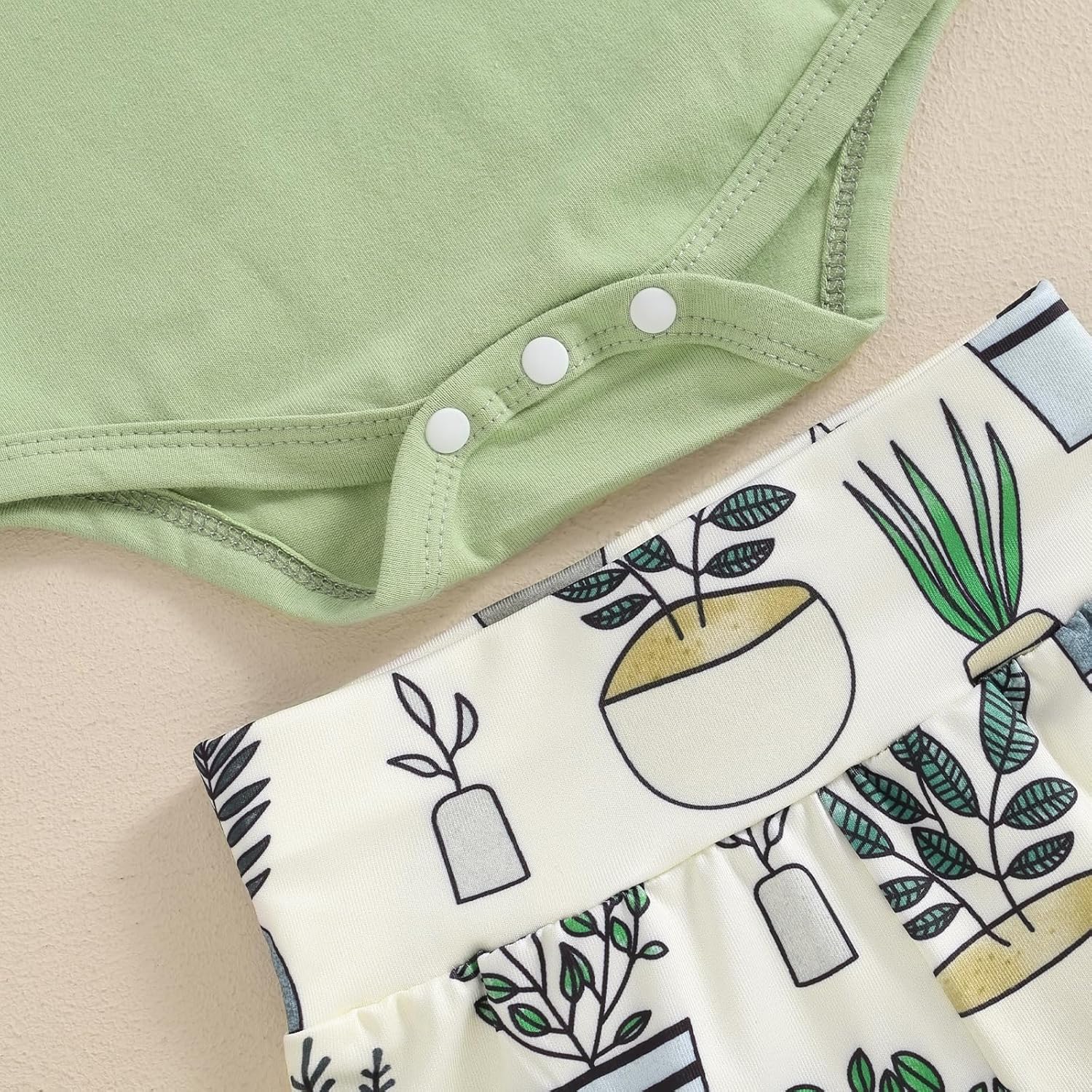 Little Sprout Short Sleeve Romper Pants Set for Newborn Boys