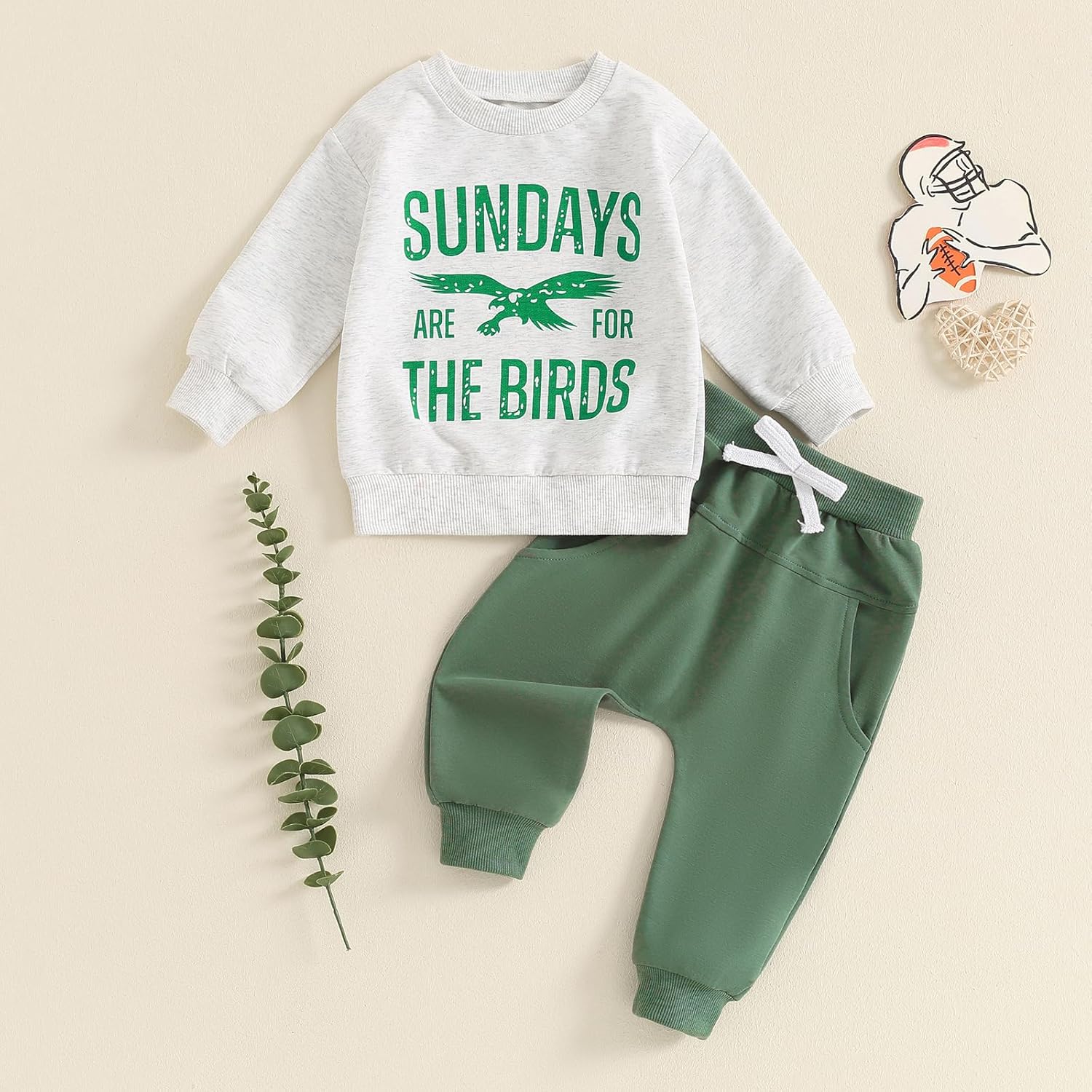 Baorji Toddler Fall Outfit Set with Eagle Letter Print