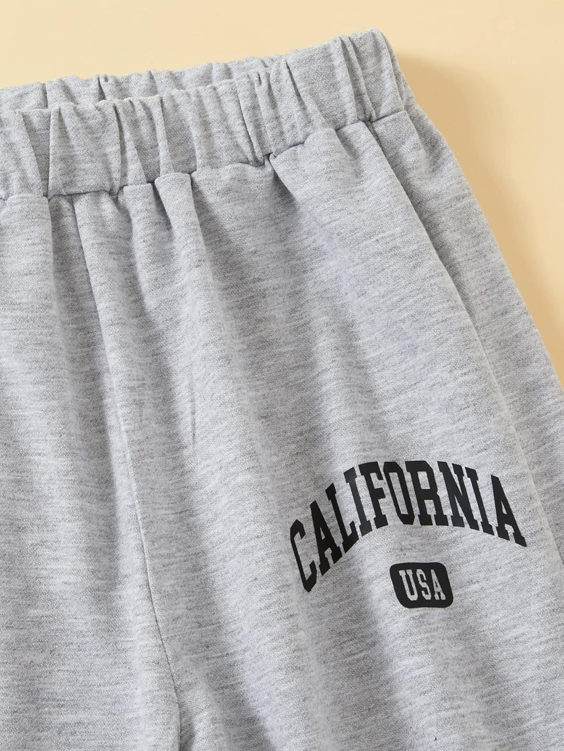 BounceBack Girls 3-Piece Letter Graphic Print High Waisted Sweatpants Jogger Pants