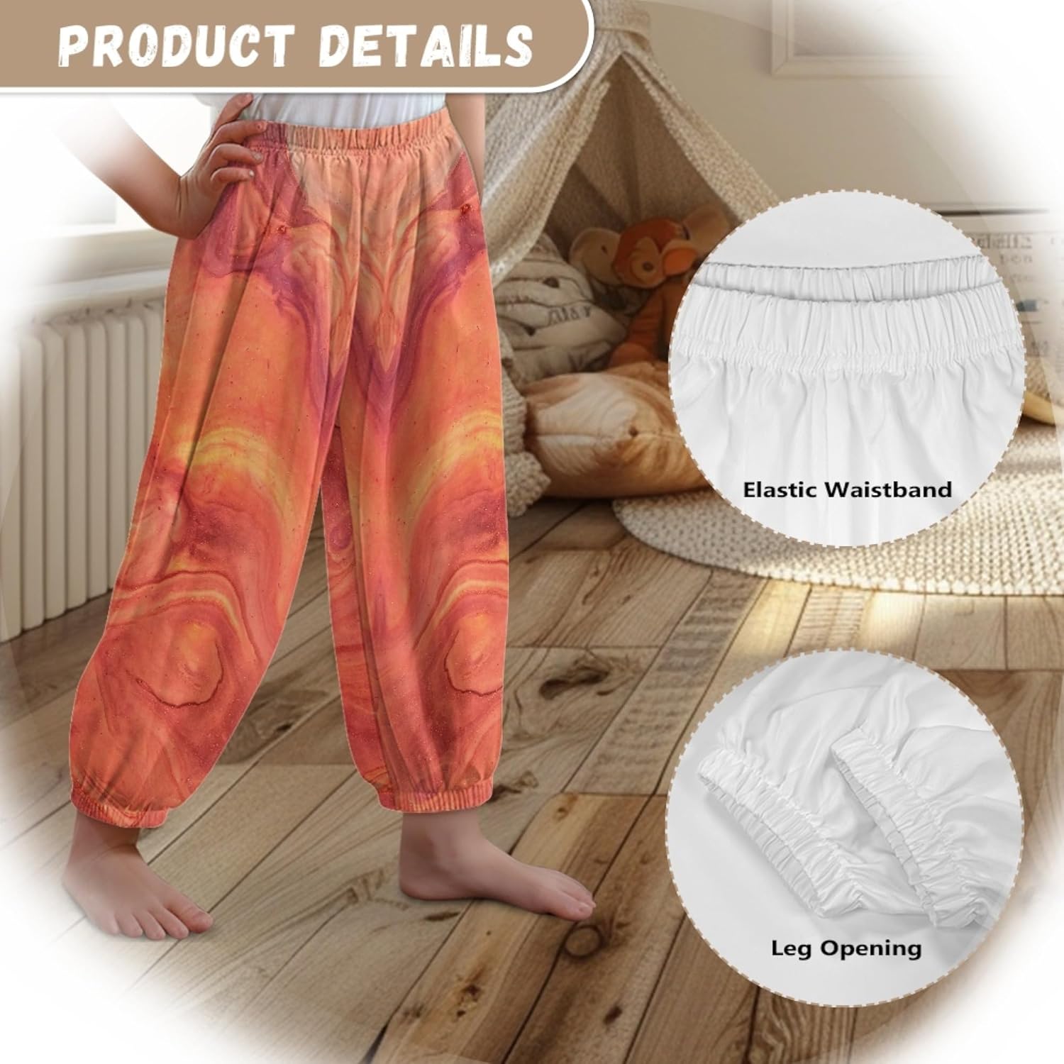 TENMET Little Kids Bohemian Beach Yoga Pants - Fun for Ages 3-10