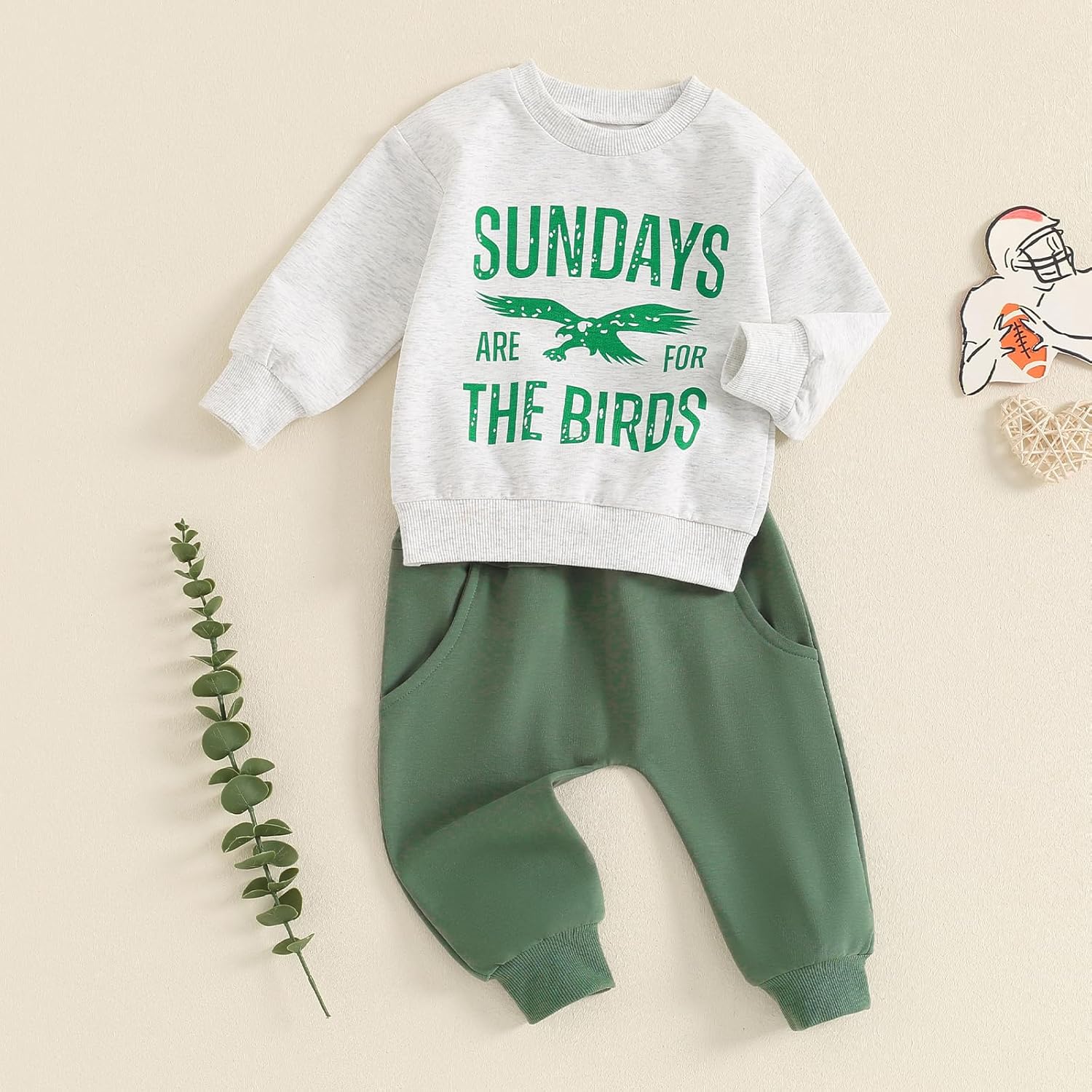 Baorji Toddler Fall Outfit Set with Eagle Letter Print