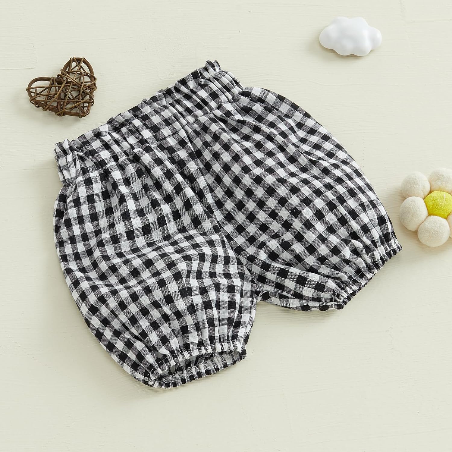 Emmababy Baby Girls Plaid Ruffle Shorts Diaper Covers and Briefs