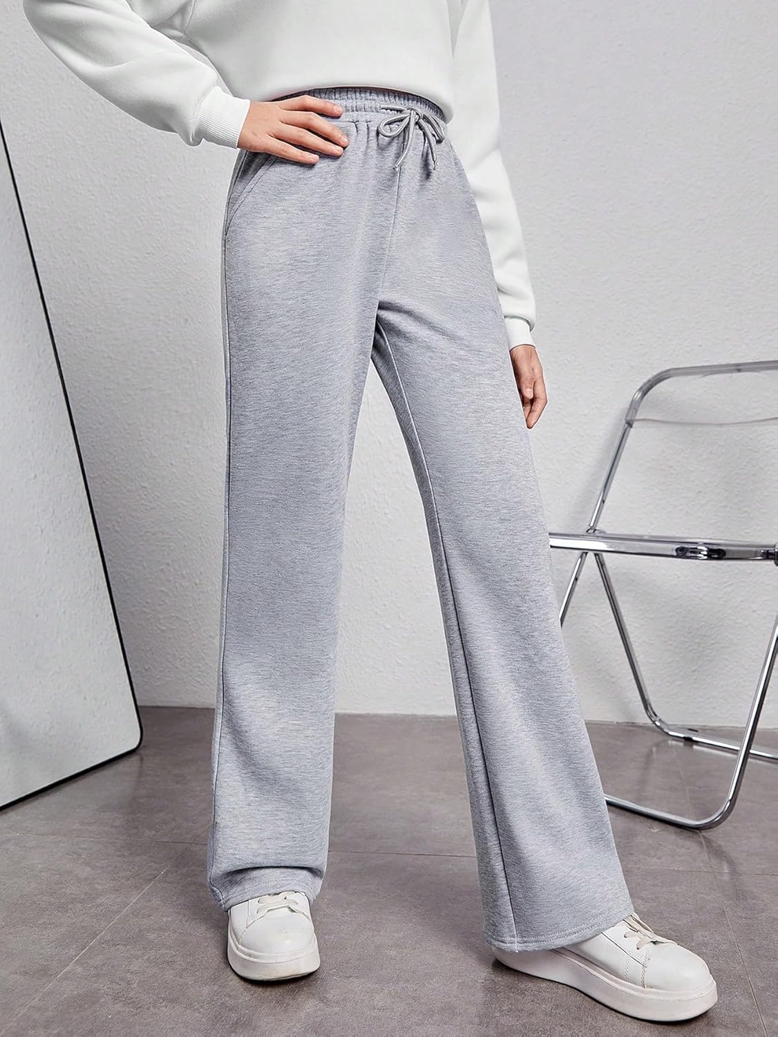 RoseSeek Girls Wide Leg Sweatpants for Gym and Casual Wear