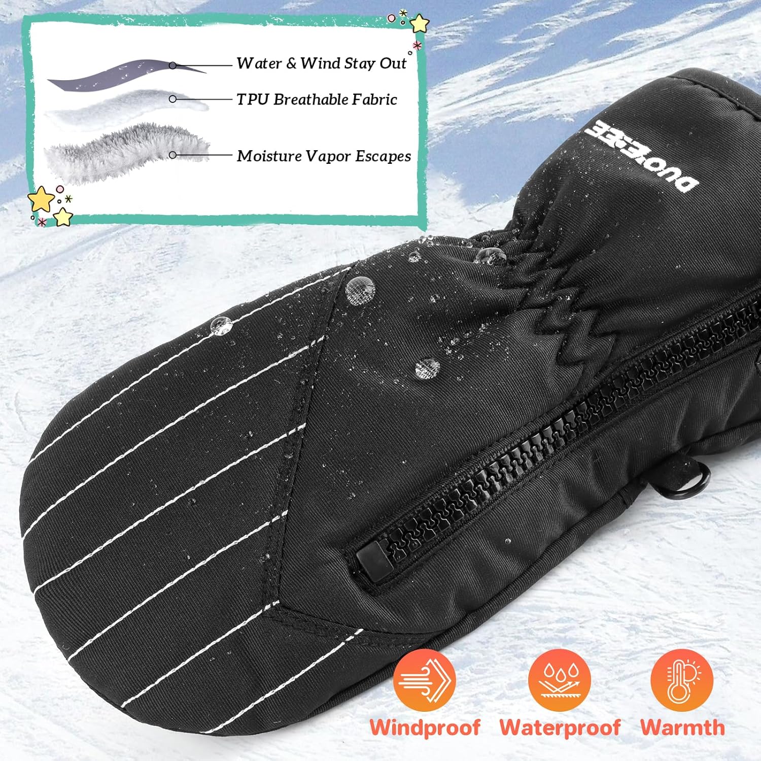 Warm Waterproof Winter Gloves for toddlers