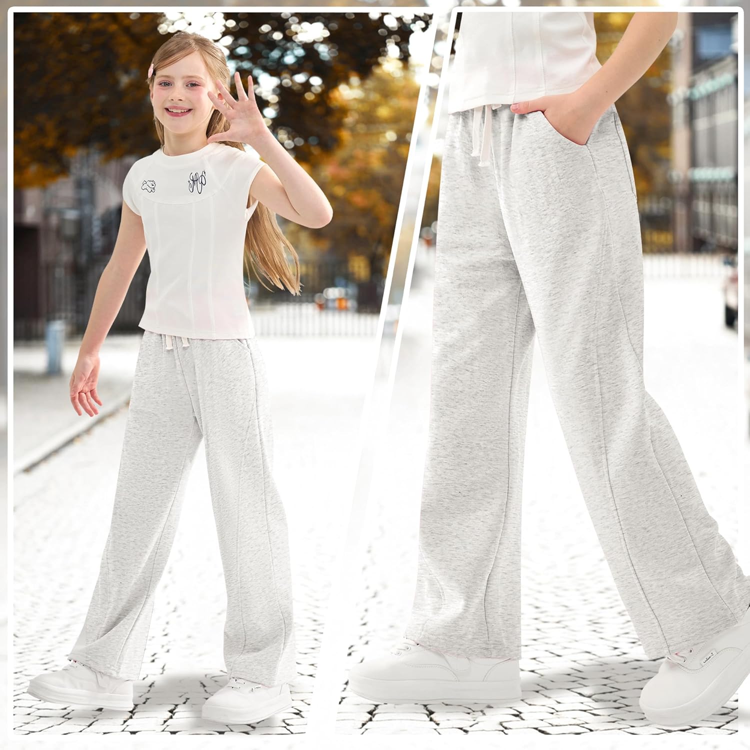 Comfy Wide Leg Sweatpants For Girls