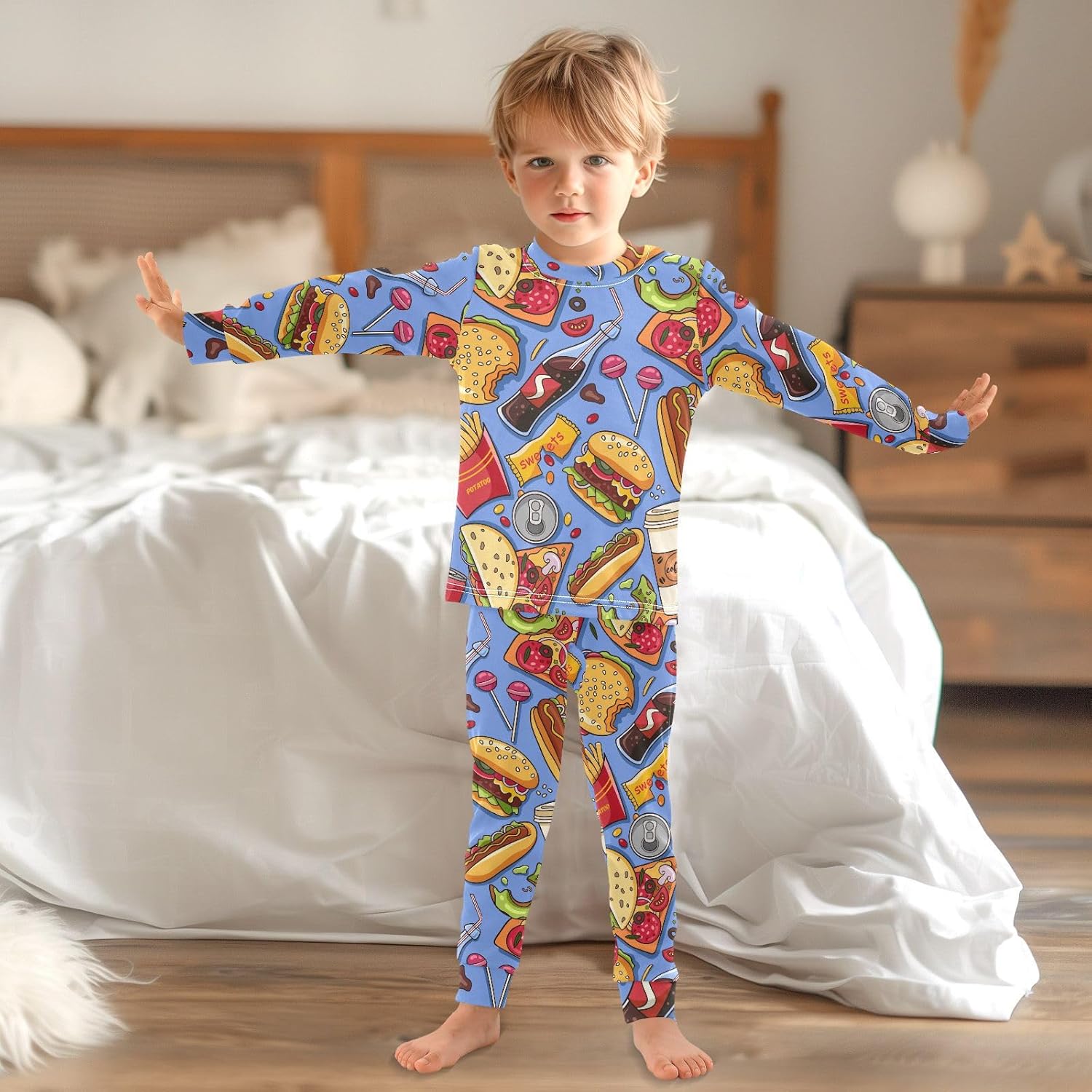 WIFIU Kids Pajama Set Long Sleeve 2 Piece