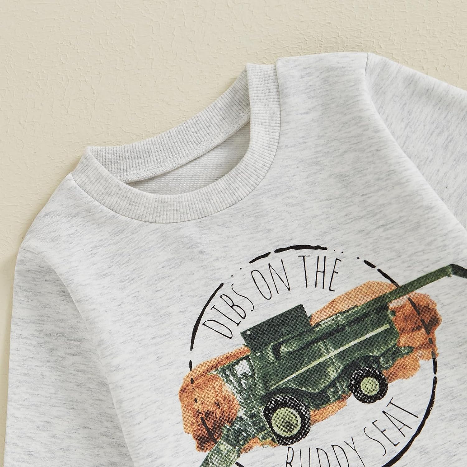 Baorji Toddler Farm Tractor Print Sweater Pants Set