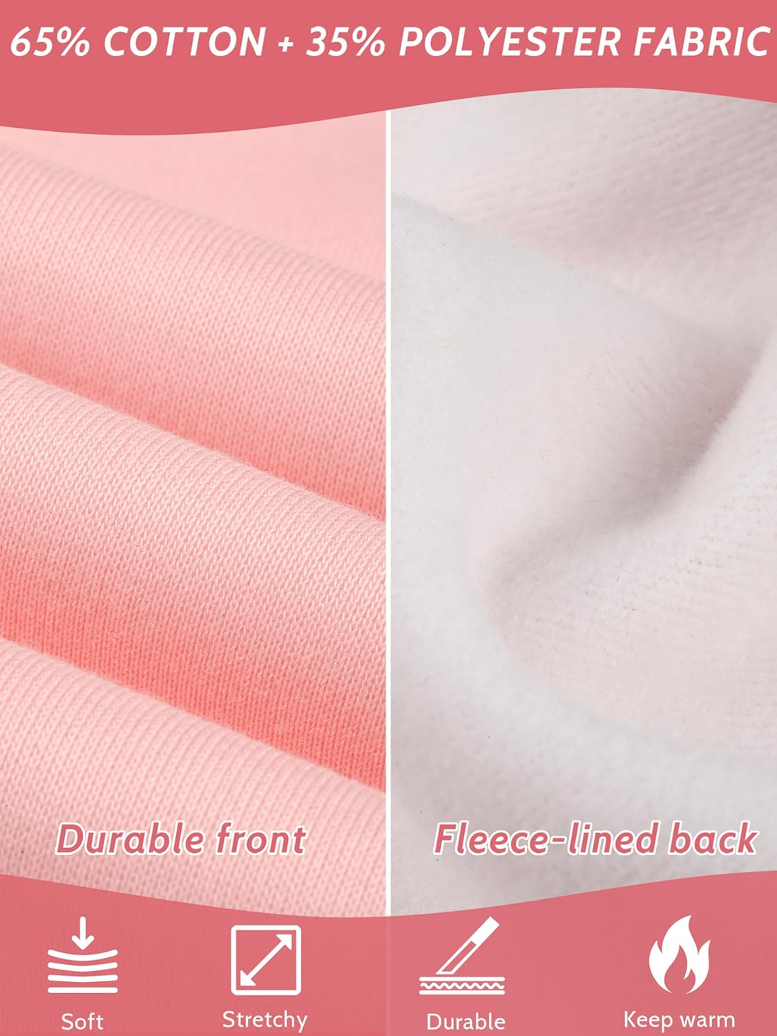 Resinta 3 Pack Toddler and Baby Girls Fleece Sweatpants for Girls