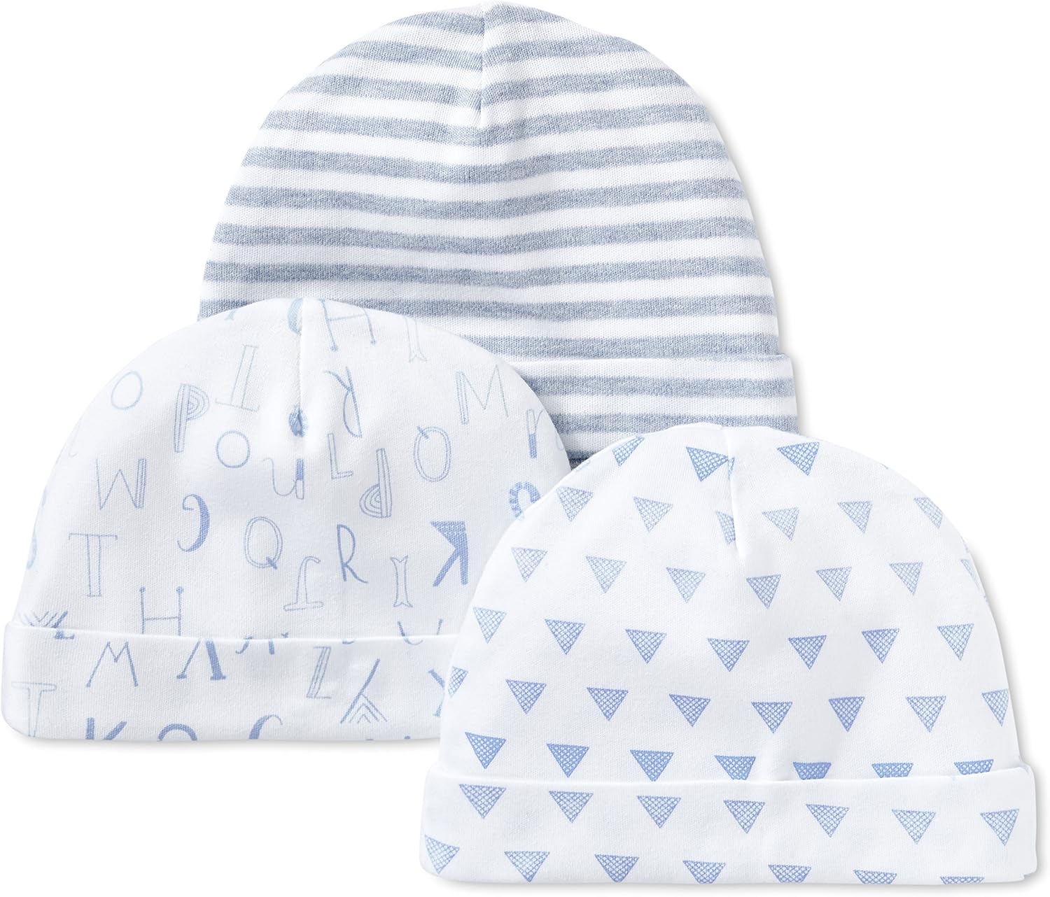 Lamaze Pure Organic Cotton Baby Hats 3-Pack Blue