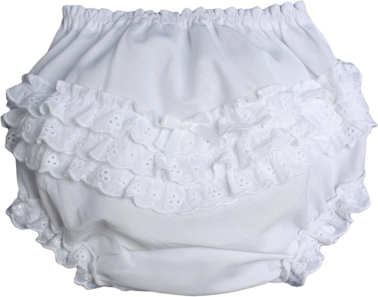 Baby Girls White Elastic Bloomer Diaper Cover