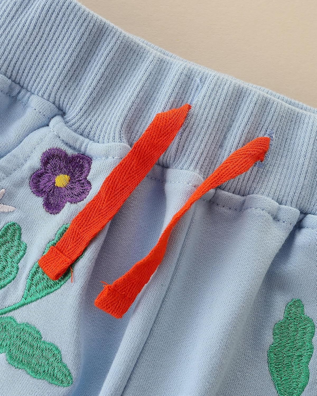 Floral Embroidered Jogger Pants for Toddlers - Comfortable and Stylish