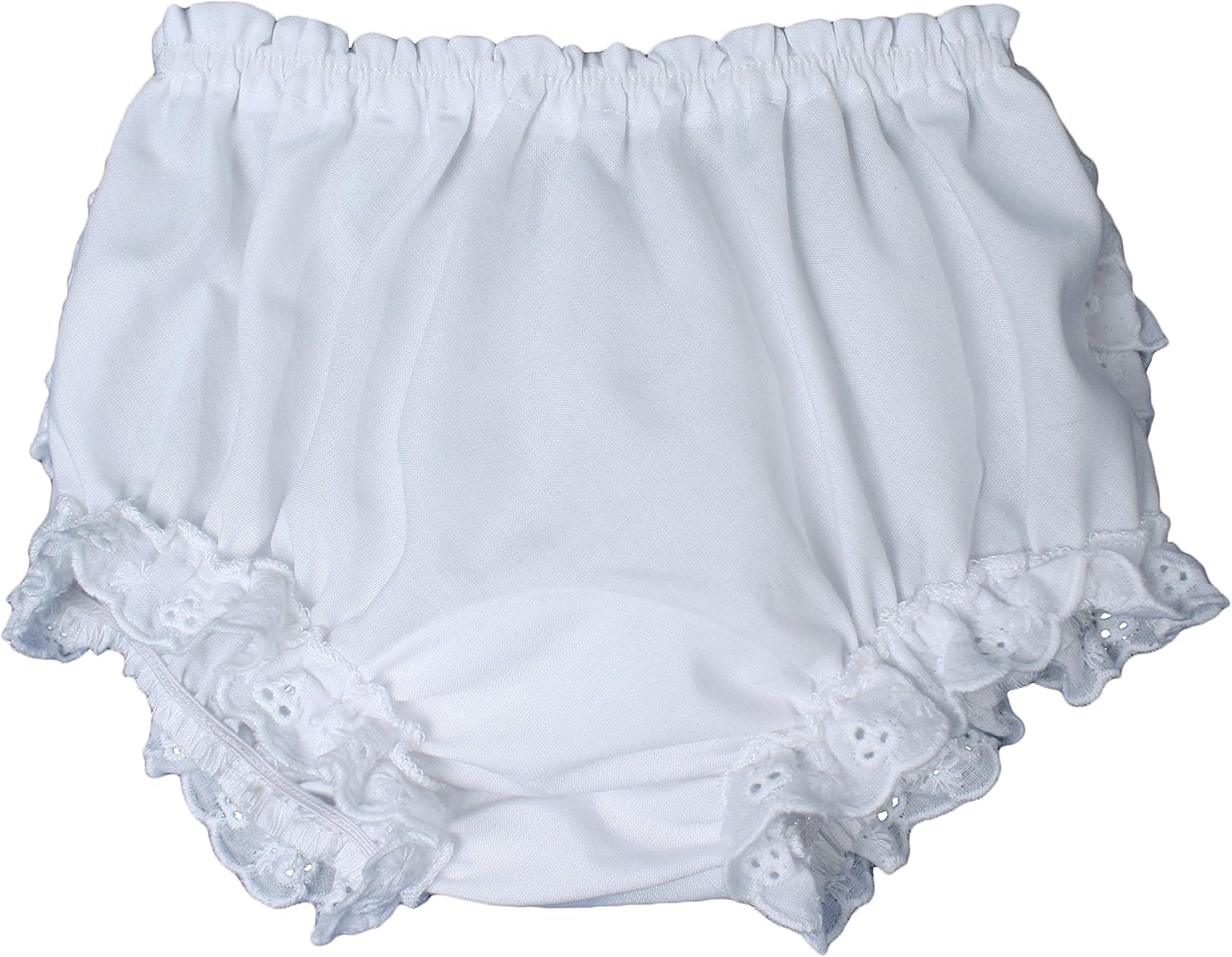 Baby Girls White Elastic Bloomer Diaper Cover