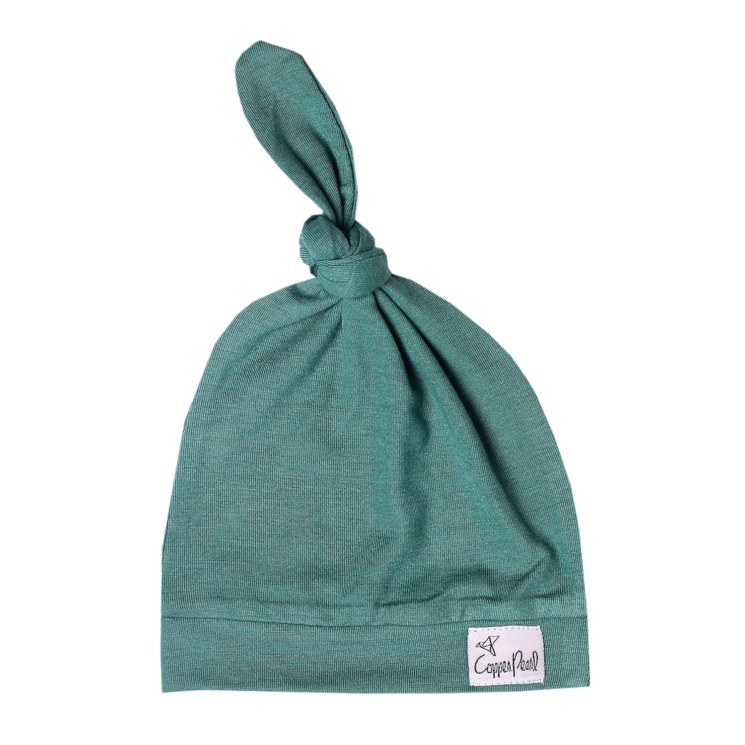Copper Pearl Baby Beanie Hat Top Knot