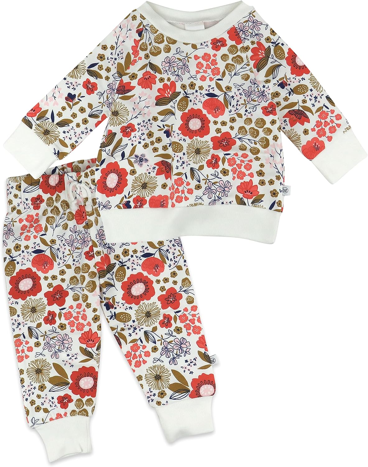 HonestBaby Crewneck Sweatshirt Sweatpants Set Organic Cotton for Toddler