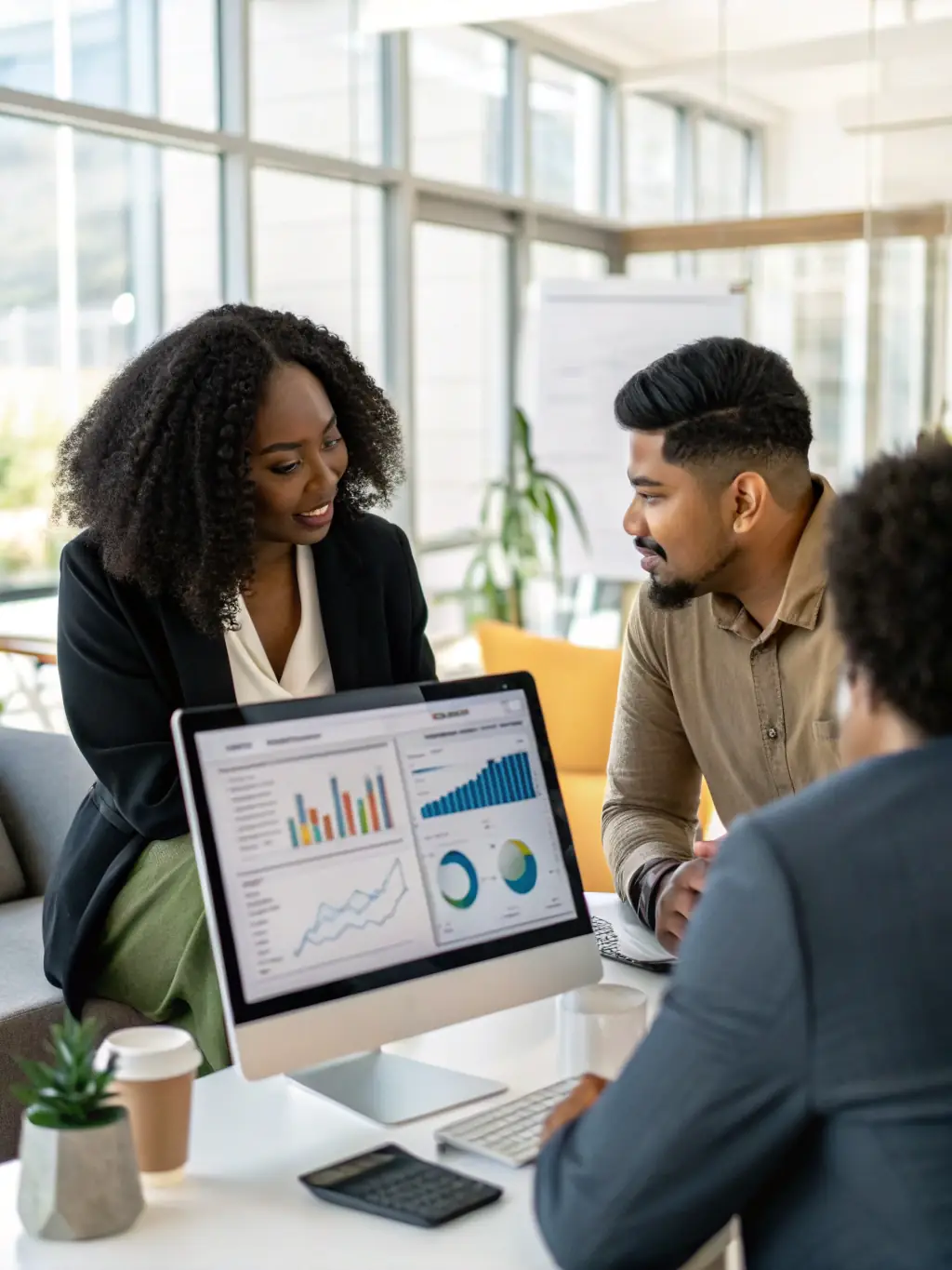 An image of a strategic planning session with a diverse team discussing technology trends, symbolizing forward-thinking and collaboration.